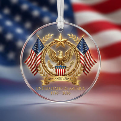United States 250th Anniversary Ornament, Semiquincentennial Eagle Gift, 1776-2026 Patriotic Acrylic Keepsake, USA Birthday Decor