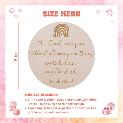 Rainbow Baby Nursery Sign, Christian Baby Shower Gift, Isaiah 66:9, Faith Gift For New Mom, Religious Gift For Mom Pregnant,Bible Verse Baby