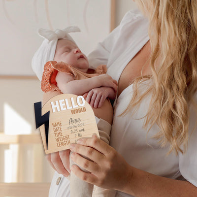 Lightning Bolt Birth Announcement Sign, Baby Name Announcement Sign, Baby Name With Birth Stats, Baby Name Reveal, Baby Announcement Sign
