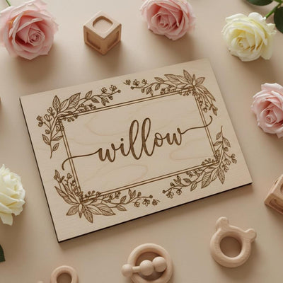 Personalized Wooden Baby Name Sign, Nursery Name Announcement Decor