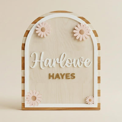 Personalized Baby Name Sign Wooden Nursery Decor, Custom Baby Birth Stats Sign, Baby Announcement Sign, Newborn Name Plaque