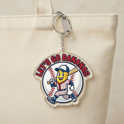 Funny Baseball Keychain, Cute Baseball Fan Keychain, Baseball Bag Charm, Acrylic Baseball Keychain, Baseball Lover Gift
