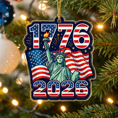 1776-2026 USA Ornament, 250th Anniversary Lady Liberty Gift, Semiquincentennial Patriotic Acrylic Decor, America 250th Birthday