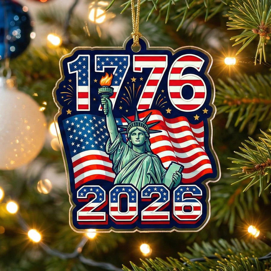 1776-2026 USA Ornament, 250th Anniversary Lady Liberty Gift, Semiquincentennial Patriotic Acrylic Decor, America 250th Birthday
