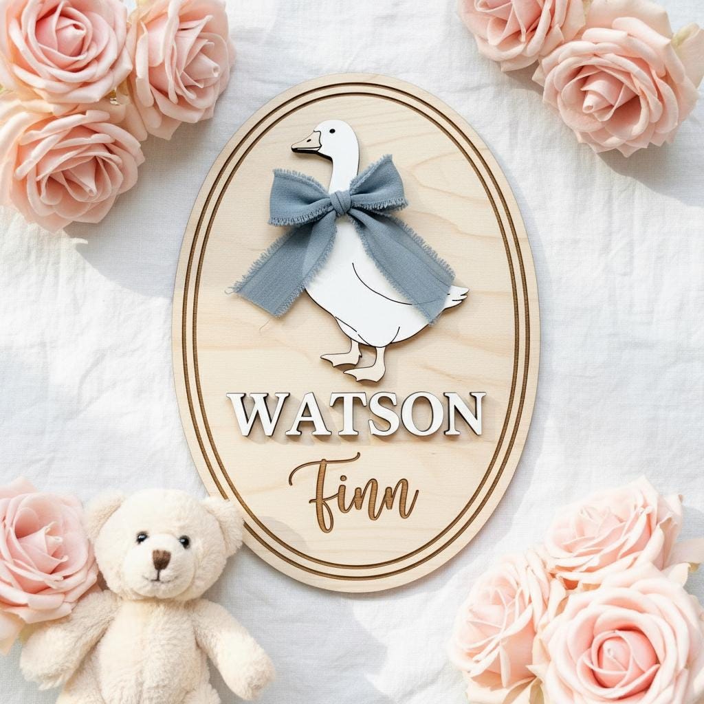 Personalized Baby Name Wood Sign, Hello World Nursery Decor