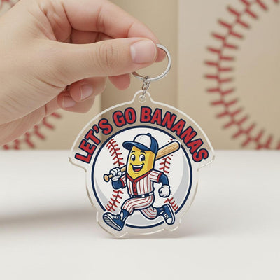 Funny Baseball Keychain, Cute Baseball Fan Keychain, Baseball Bag Charm, Acrylic Baseball Keychain, Baseball Lover Gift