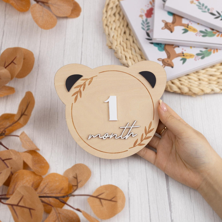 Bear Milestone For Baby, Bear Milestone Cards For Baby, Bear Milestone Markers, Newborn Announcement, Baby Milestone Marker, Baby Gift