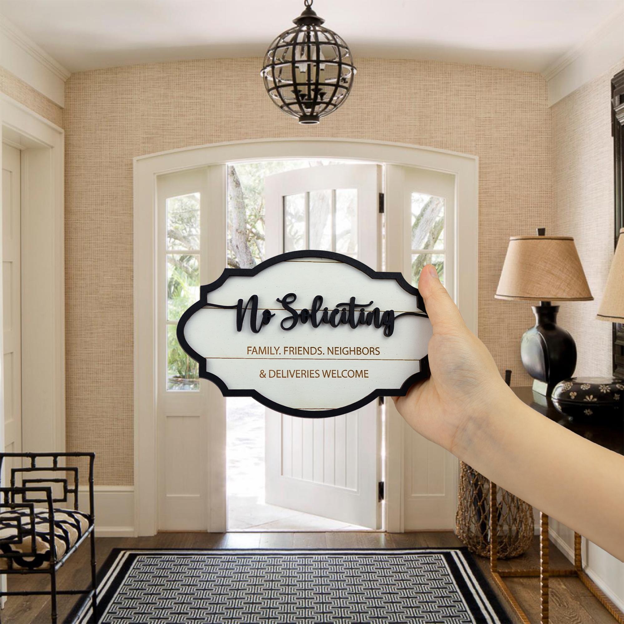 No Soliciting Sign, Do Not Ring the Door Bell, Do Not Knock Sign, Funny Door Sign, Door Hanger Sign, Black and White Sign, Door Bell Sign