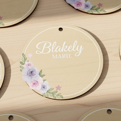 Personalized Baby Announcement Disc, Wooden Baby Birth Stats Sign, Custom Newborn Name Sign, Baby Announcement Photo Prop