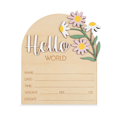 Wildflower Name Sign, Wildflower Name And Stat Sign,  Name Announcement Sign, Floral Birth Announcement, Floral Birth Stat Sign, Hello World