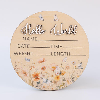 Baby Girl Birth Announcement Sign for Hospital, Baby Photo Prop, Baby Shower Gift, Newborn Gift, Wood Birth Stat Sign, Nursery Decor
