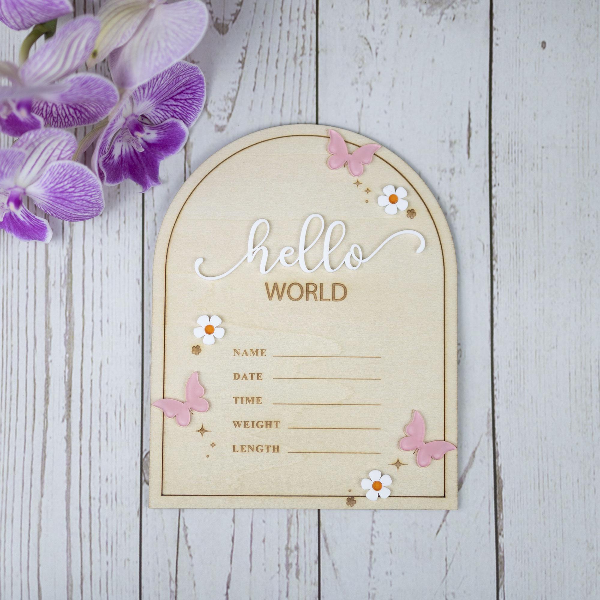 Hello World Newborn Sign, Baby Announcement Sign, Baby Sign For Hospital, Welcome Baby Sign, Baby Sign For Hospital, Gender Neutral Sign