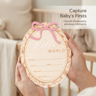 Hello World Baby Announcement Sign Personalized Birth Stats Sign Newborn Hospital Photo Prop Custom Baby Name Sign Gift