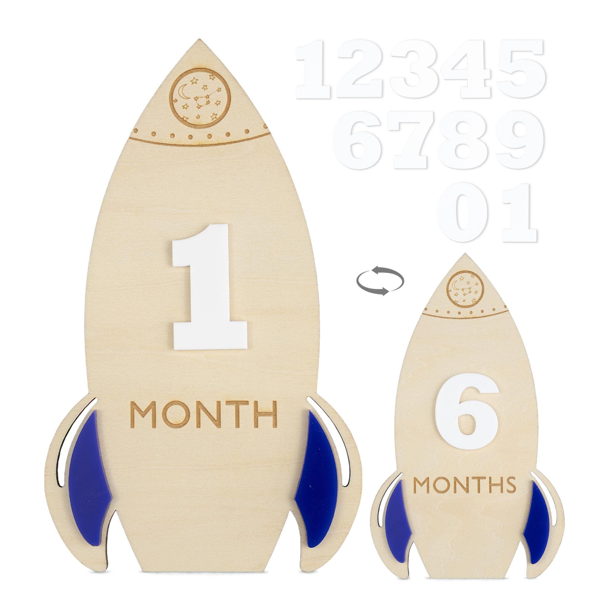 Wooden Rocket Baby Boy Milestone, Galaxy Baby Shower, Space Theme Baby Shower, Baby Sign, Nursery Decor, Boho Baby Milestone,Baby Photo Prop