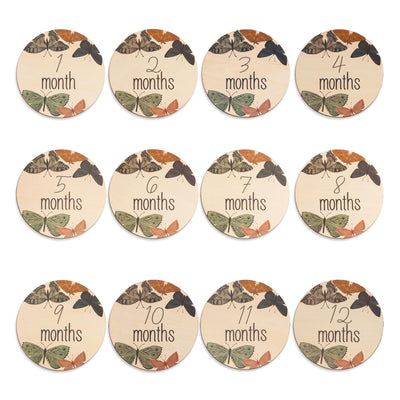 Butterfly Baby Milestone, Wooden Monthly Milestone, Boho Newborn Keepsake,Baby Girl Milestone Set,Baby Milestone Photo Props,Milestone Card