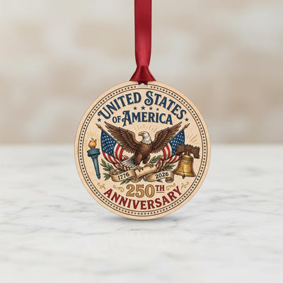 United States 250th Anniversary Ornament, Semiquincentennial Gift, 1776-2026 Liberty Bell Acrylic Keepsake, Patriotic America Decor
