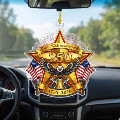 USA 250th Anniversary Ornament, Semiquincentennial Eagle Gift, 1776-2026 Car Hanging Accessory, America 250th Birthday Decor