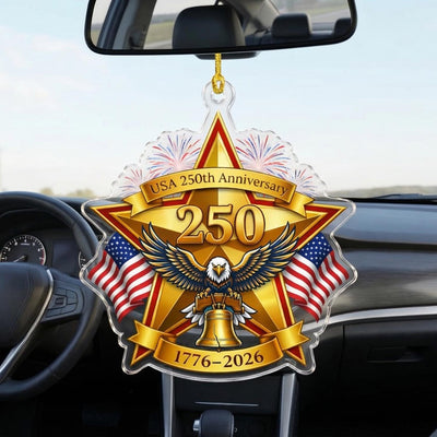 USA 250th Anniversary Ornament, Semiquincentennial Eagle Gift, 1776-2026 Car Hanging Accessory, America 250th Birthday Decor