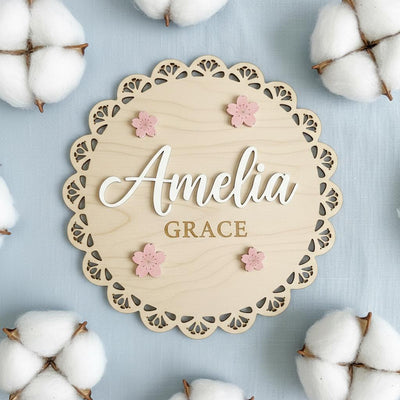 Personalized Wooden Baby Name Sign, Hospital Baby Girl Name Sign, Baby Name Reveal, Baby Shower Gift, Nursery Decor