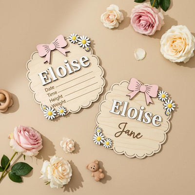 Personalized Baby Name Wood Sign Set, Hello World Announcement