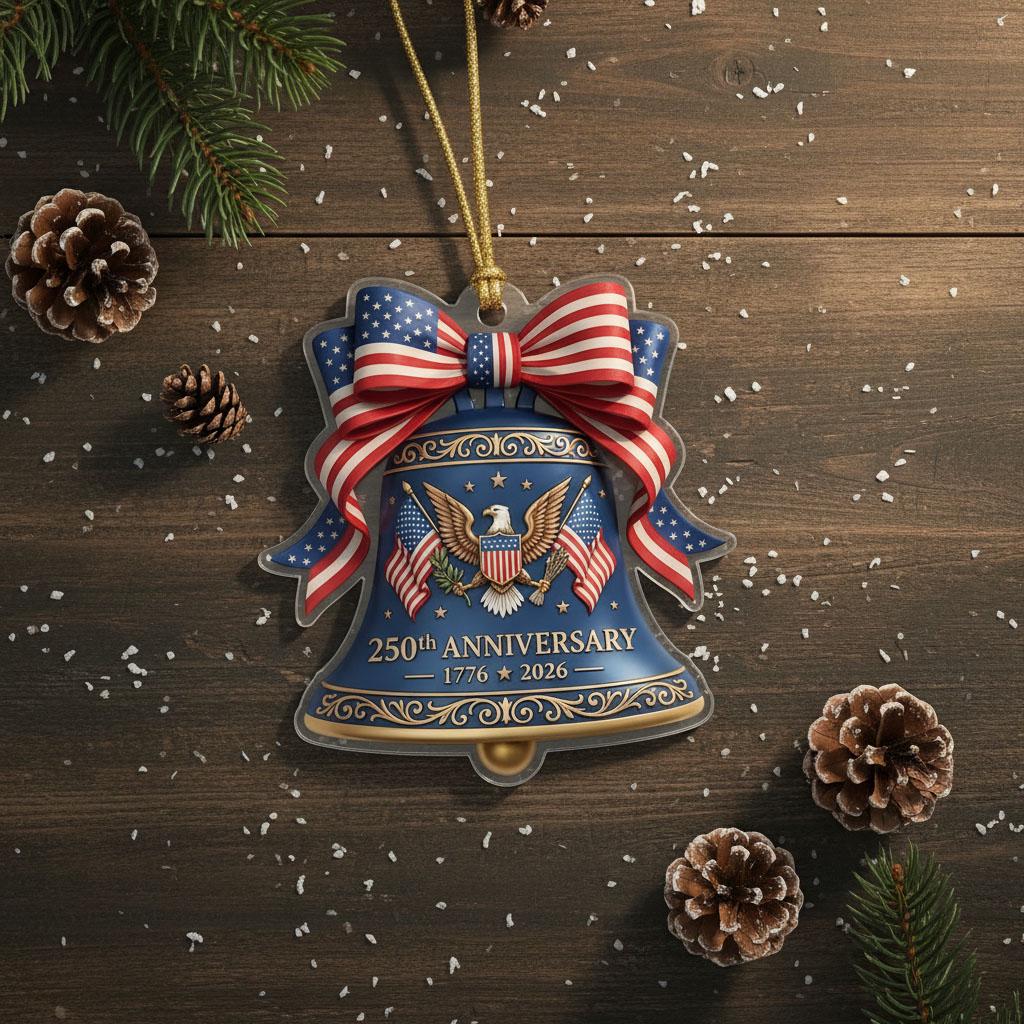 Semiquincentennial Gift 2026 USA 250th Anniversary Ornament Liberty Bell Hanging Pendant Patriotic Eagle Proud American Decor