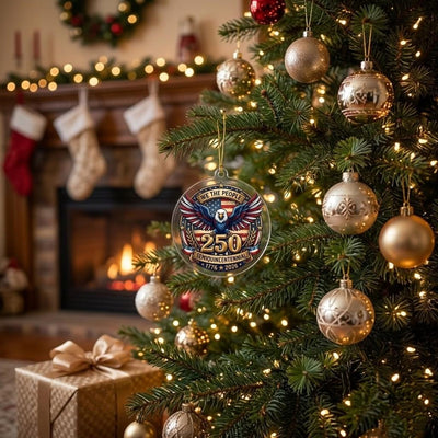 We The People 250th Ornament, Semiquincentennial Eagle Gift, 1776-2026 Patriotic Acrylic Keepsake, USA Birthday Tree Decor