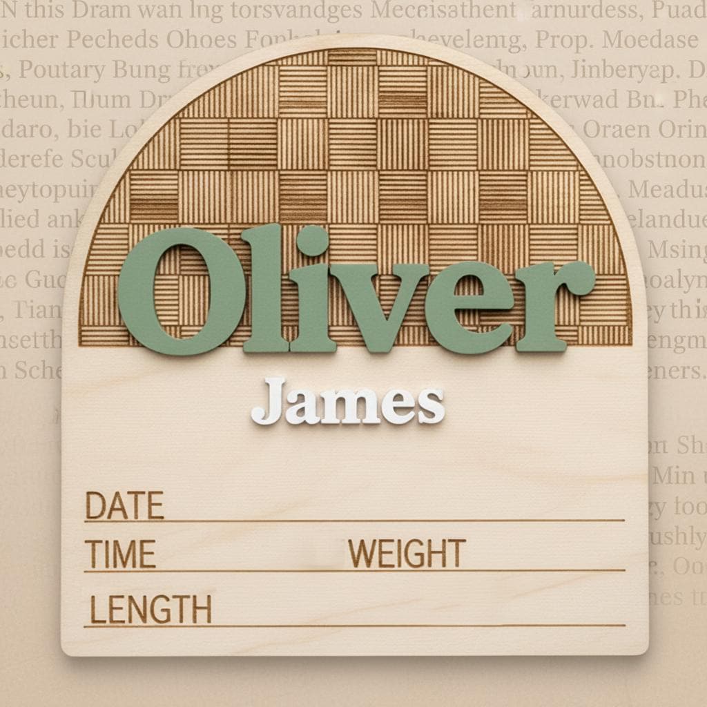 Personalized Baby Birth Announcement Sign Wooden Name Milestone Board
