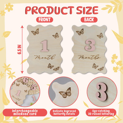 Personalized Monthly Milestones, Wooden Milestone Card, Custom Baby Shower Gift for Girls, Baby Name Sign for Hospital, Gift for Newborn