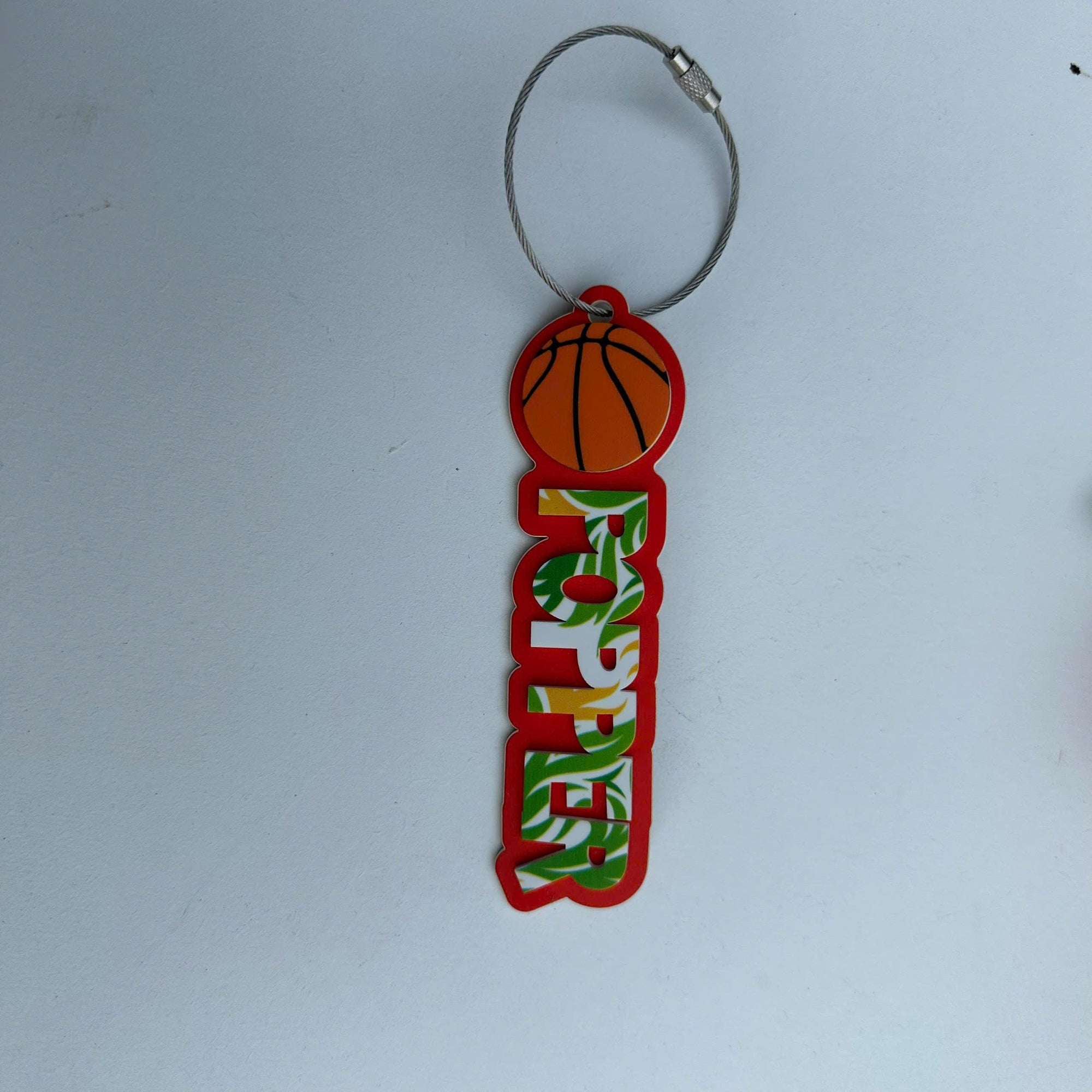 Custom Basketball Name Keychain: Personalized Sports Bag Tag