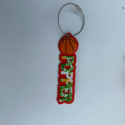 Custom Basketball Name Keychain: Personalized Sports Bag Tag