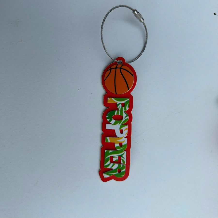 Custom Basketball Name Keychain: Personalized Sports Bag Tag