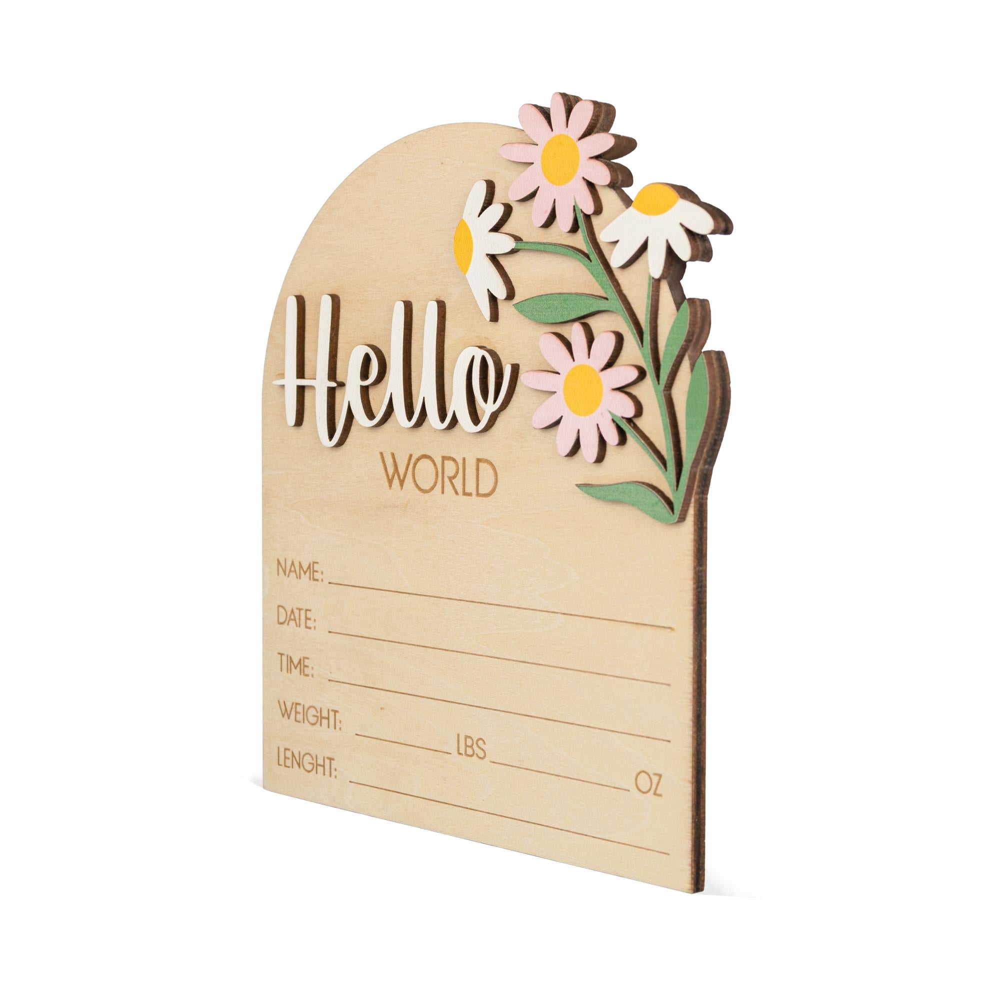 Wildflower Name Sign, Wildflower Name And Stat Sign,  Name Announcement Sign, Floral Birth Announcement, Floral Birth Stat Sign, Hello World