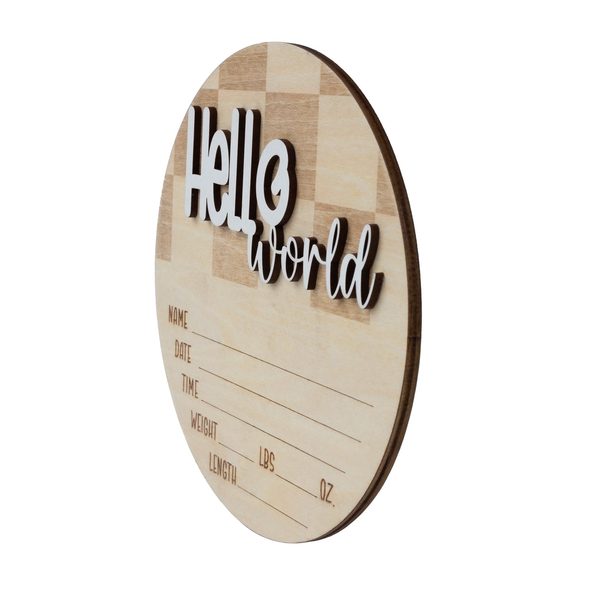 Personalized Hello World Baby Announcement Sign, Custom Newborn Name Sign, Baby Birth Stats Hospital Photo Prop Sign, Gender Reveal Sign