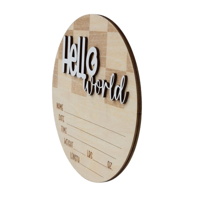 Personalized Hello World Baby Announcement Sign, Custom Newborn Name Sign, Baby Birth Stats Hospital Photo Prop Sign, Gender Reveal Sign