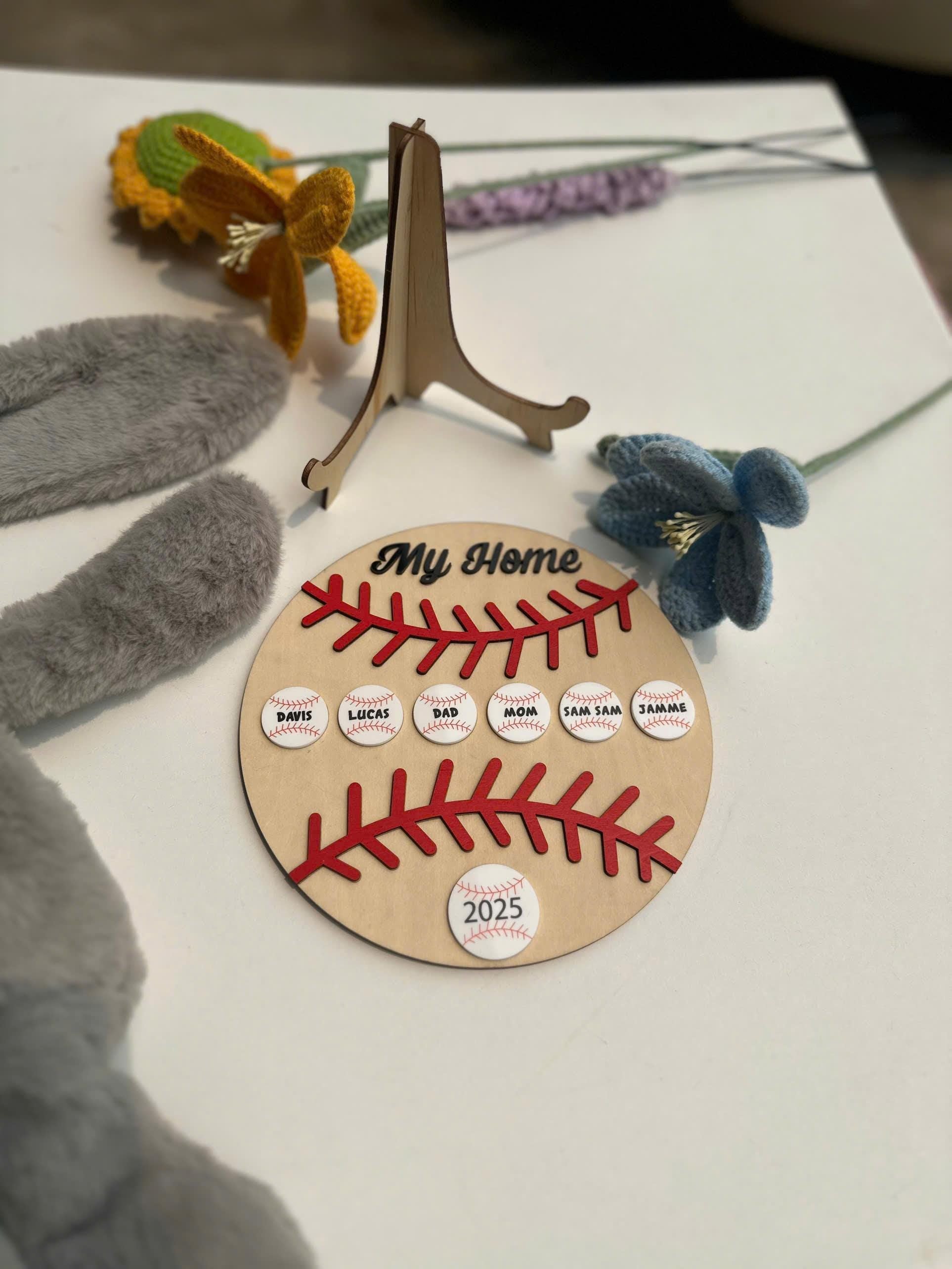 Personalized Baseball Desk Decor, Custom Team Gift