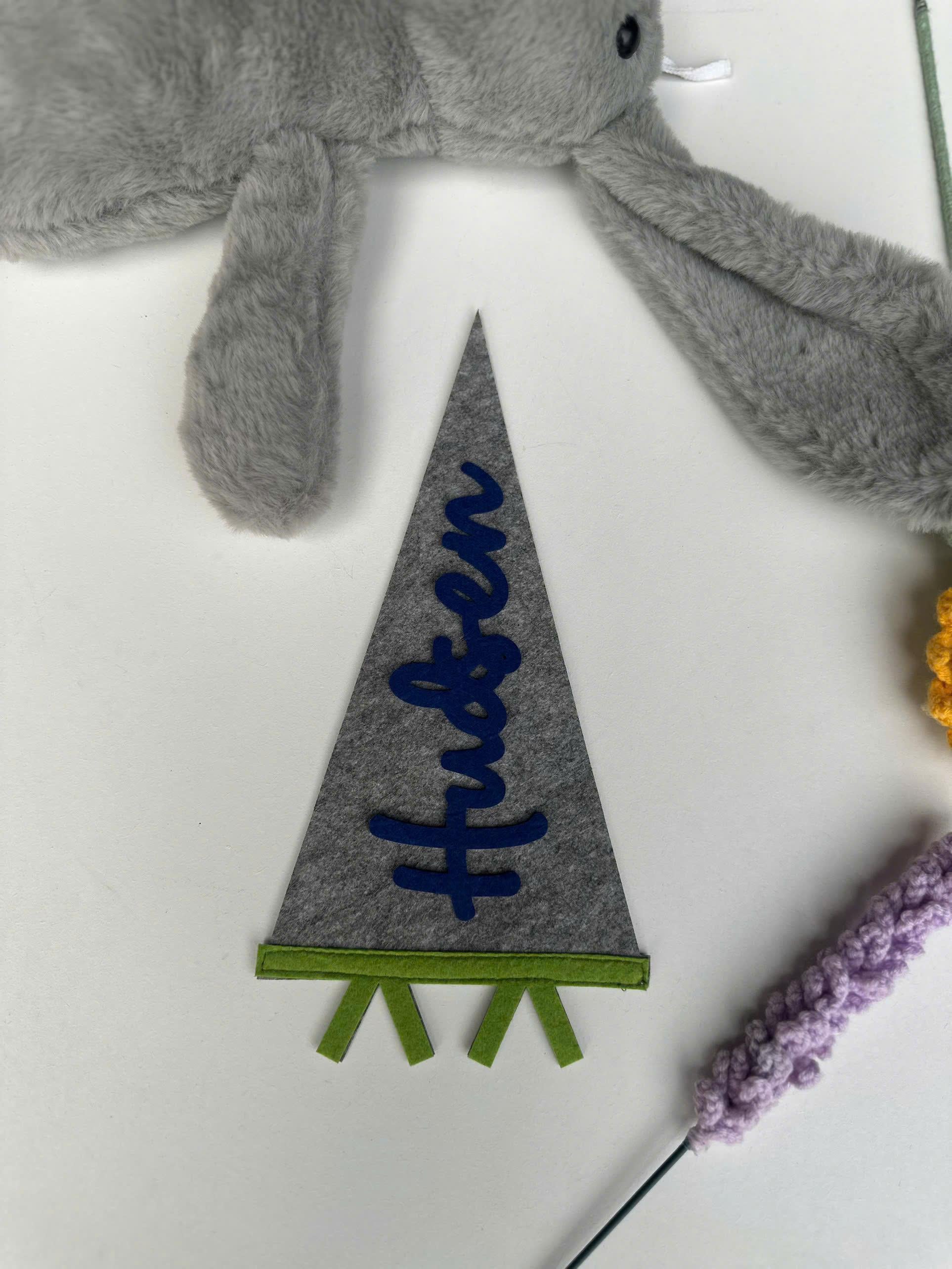 Custom Felt Name Flag: Personalized Nursery Decor