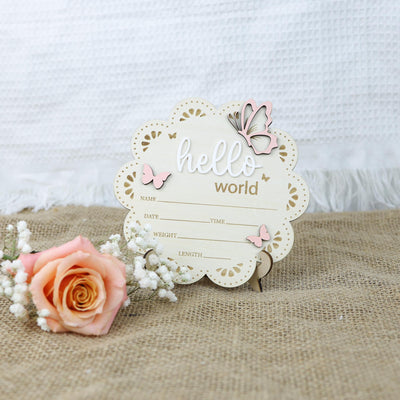 Personalized Baby Announcement Sign with Birth Stats, Birth Stat Sign, Name Announcement Sign, Hello World, Name Reveal, Sign For Hospital
