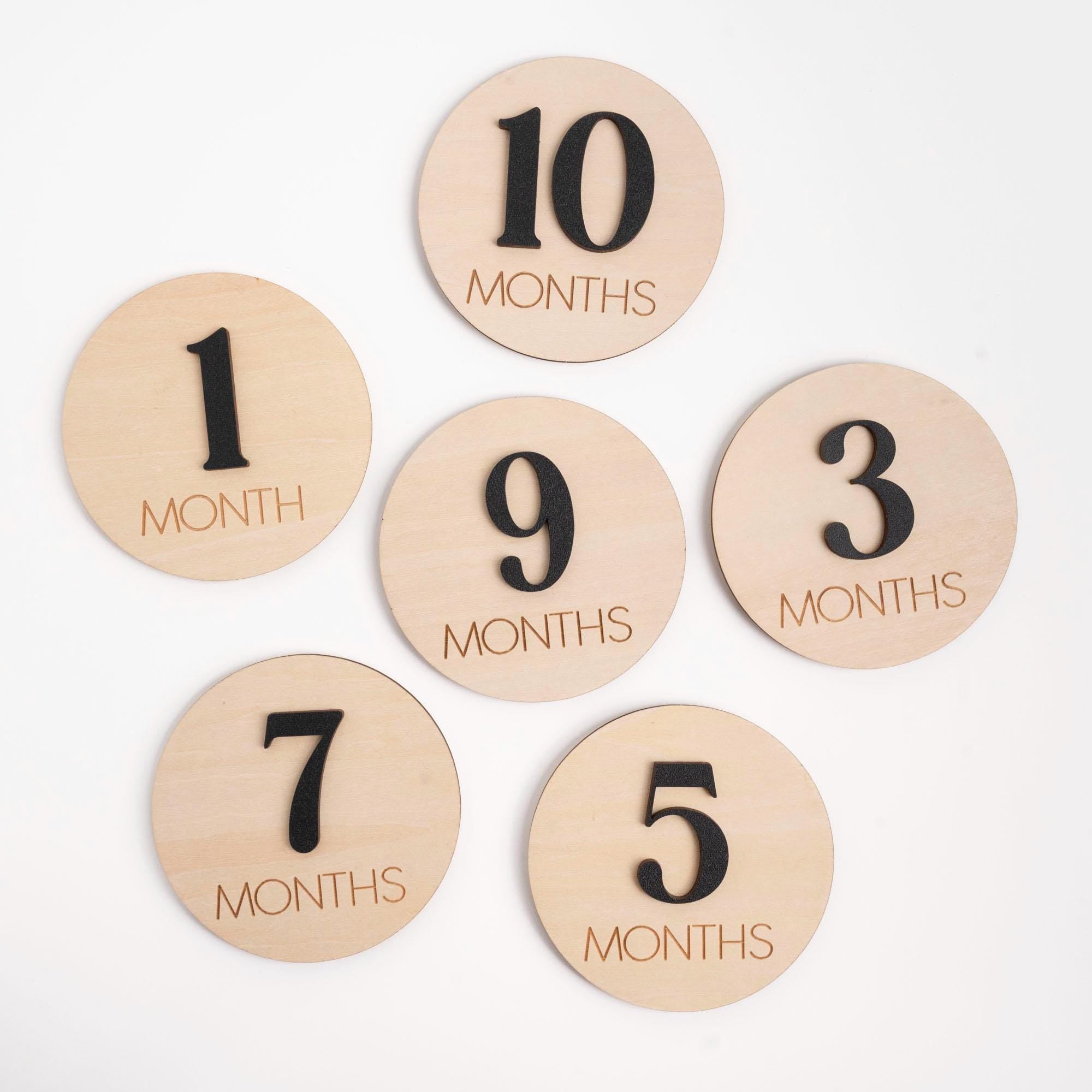 Wood Baby Monthly Milestone Discs, 3D Baby Monthly Milestone Cards, Baby Boy Baby Shower, Baby Boy Sign, Baby Photo Signs, Nursery Decor