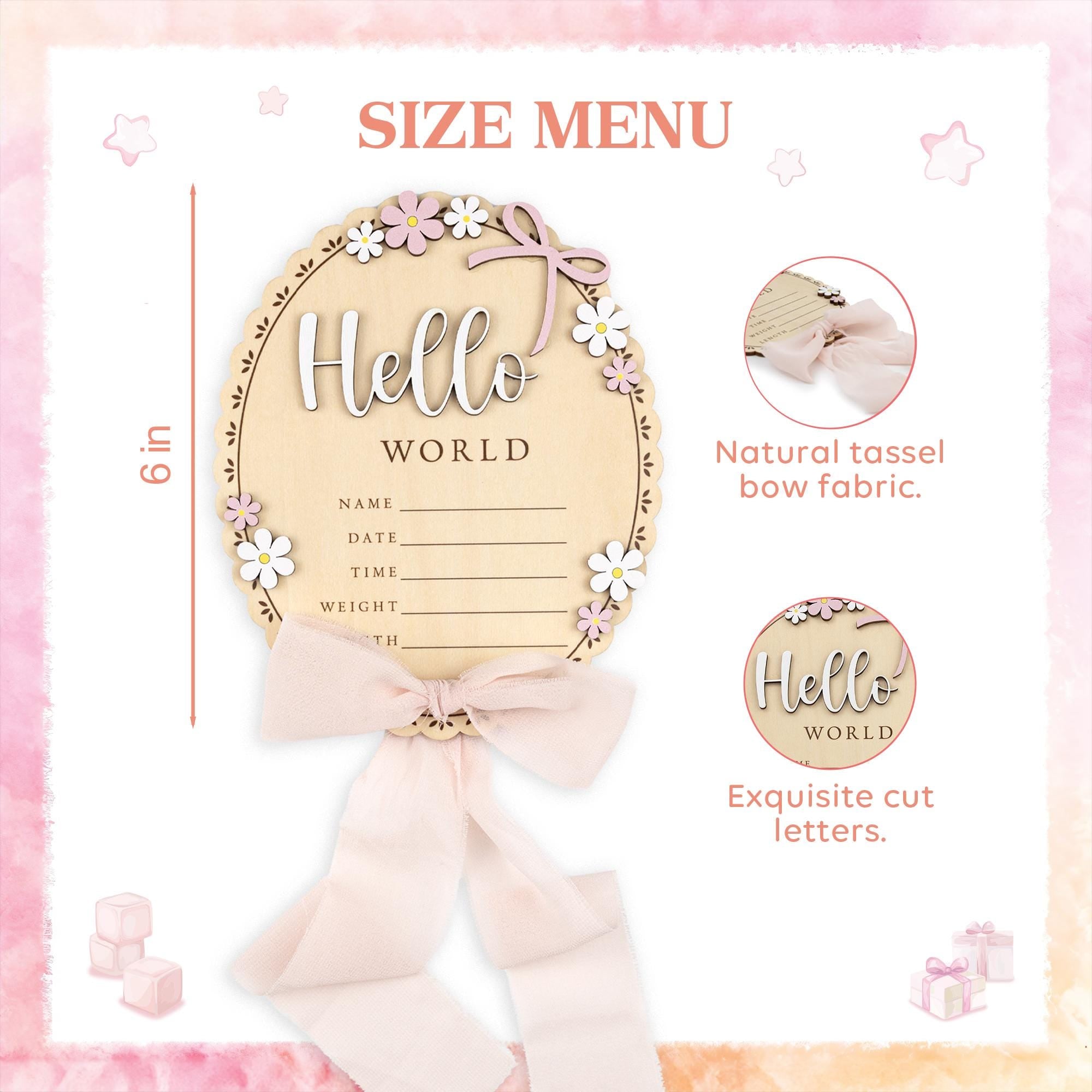 Daisy Hello World Birth Announcement, Daisy Hello World Birth Announcement, Baby Name Birth Stats Sign Girl, Baby Girl Name Sign, Baby Girl