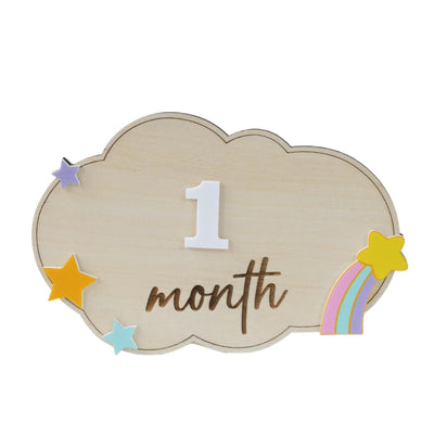 Personalized Baby Milestone Sign, Interchangeable Milestone Cards, Baby Monthly Milestone Marker, Wooden Baby Photo Prop, Baby Shower Gift