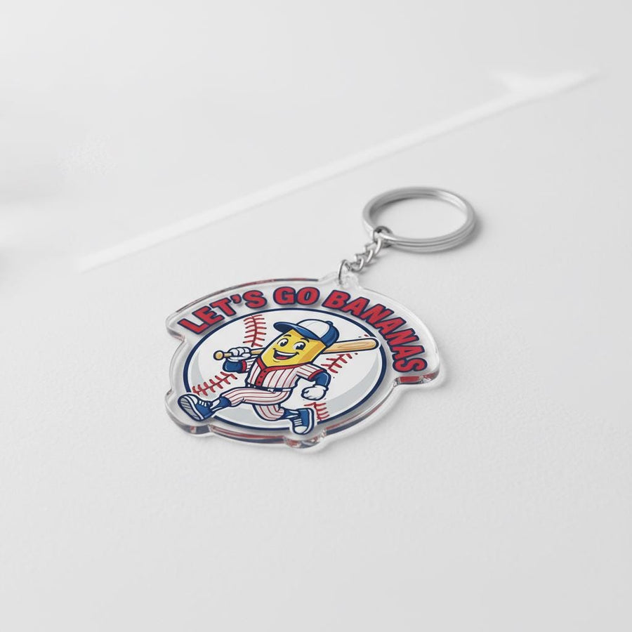 Funny Baseball Keychain, Cute Baseball Fan Keychain, Baseball Bag Charm, Acrylic Baseball Keychain, Baseball Lover Gift