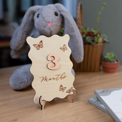 Personalized Monthly Milestones, Wooden Milestone Card, Custom Baby Shower Gift for Girls, Baby Name Sign for Hospital, Gift for Newborn