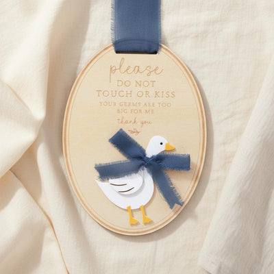 Please Do Not Touch or Kiss Baby Sign, Wooden Stroller Tag