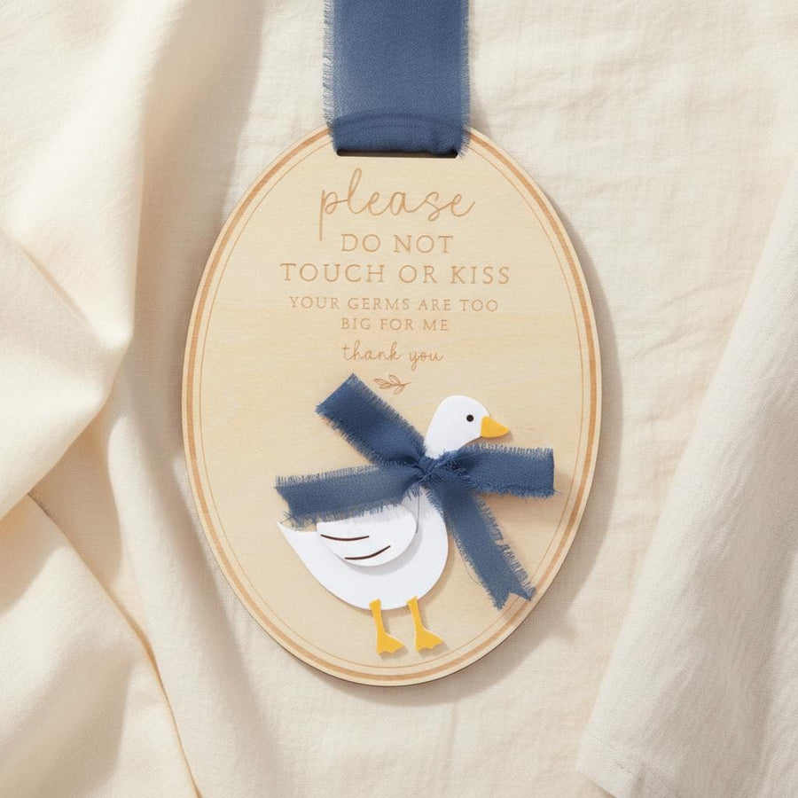 Please Do Not Touch or Kiss Baby Sign, Wooden Stroller Tag