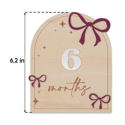 Wooden Baby Milestone Arch Sign with Interchangeable Numbers 1–12