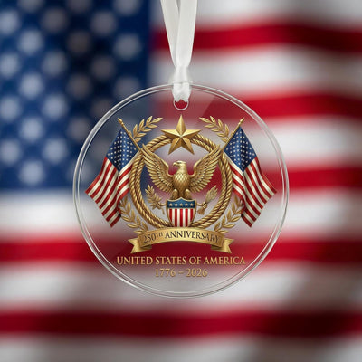 United States 250th Anniversary Ornament, Semiquincentennial Eagle Gift, 1776-2026 Patriotic Acrylic Keepsake, USA Birthday Decor