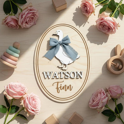 Personalized Baby Name Wood Sign, Hello World Nursery Decor