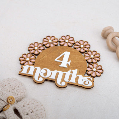 Wooden Baby Milestone Set, Daisy Milestone, Newborn Photo Prop Girl, Monthly Milestones Photo Props, Weekly Newborn, Boho Baby Milestone