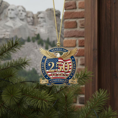 United States 250th Ornament, Semiquincentennial Eagle Emblem, 1776-2026 Patriotic Anniversary Gift, USA 250 Years Decor