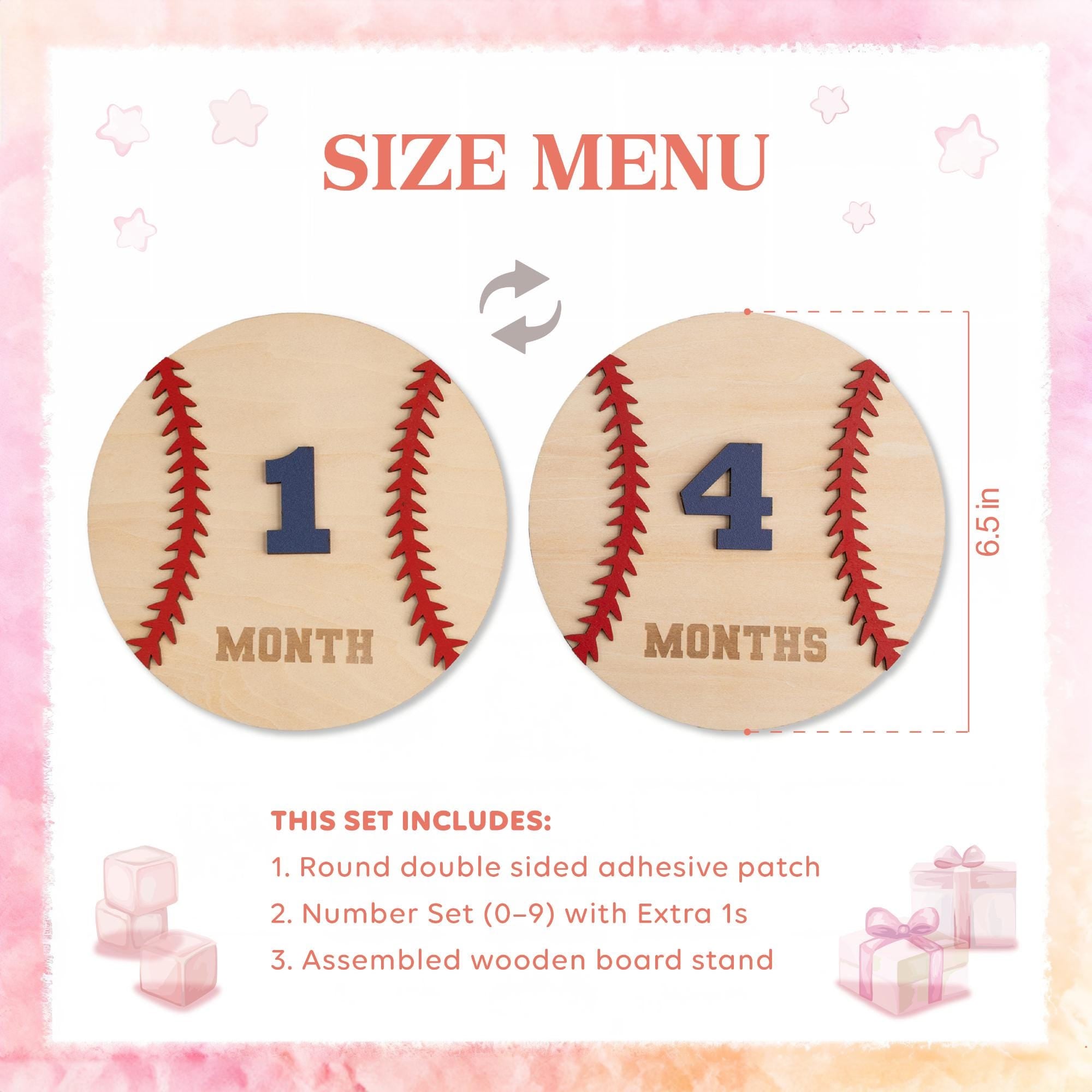 Baseball Baby Milestone Discs, Monthly Milestone Discs for Baby Photos, Monthly Milestone Markers, Baby Monthly Milestones, Gift for Newborn